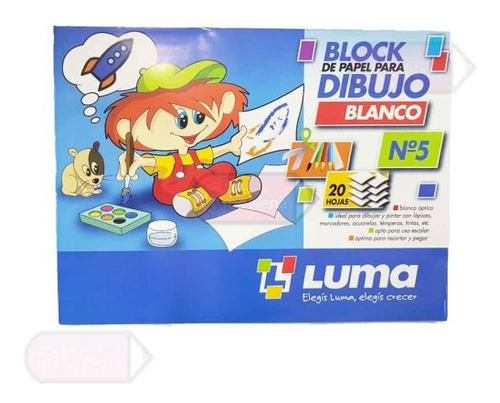  Block De Dibujo Blanco Luma Tipo El Nene N° 5 X 20 Hojas