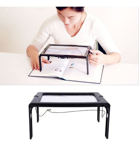 .. Lupa Plegable De 2,5 Luces Led Con Soporte, Tamaño Grande