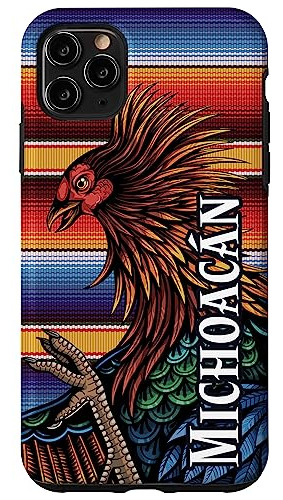 Funda Para iPhone 11 Pro Max Michoacan Gallos Sarape Mexico