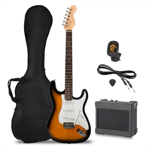 Combo Guitarra Electrica Rock + Amplificador Funda Afinador 