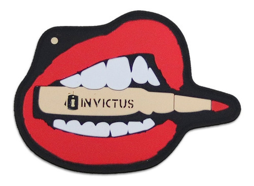 Patch Invictus Lips Boca Feminina Bala Projetil Guerreira