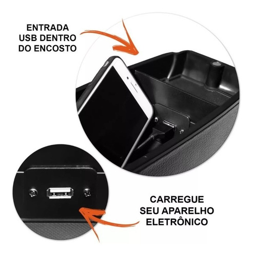 Encosto Descansa Braço Apoio Usb Siena 2008 2009 2010 11 12