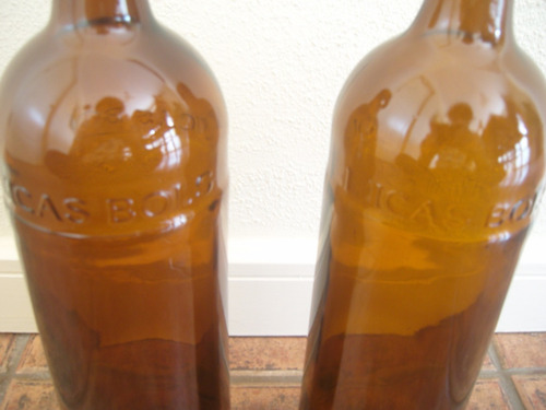 Dos Antiguas Botellas Vacías Licor Lucas Bols - Impecables (Usado)