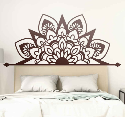 Vinilo Decorativo Mandala Cabecero Cama Floral  Pared Casa