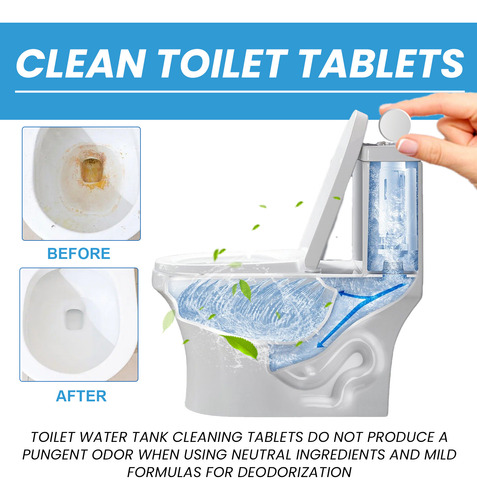 Tabletas Limpiadoras De Inodoro Rainwater Cleaned, 10 Cápsul