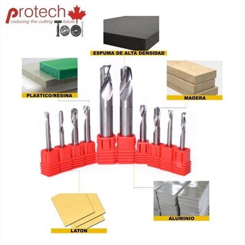 Fresa Router Cnc 1 Filo Metal Duro Ø 6 Mm Corte Util 62 Mm