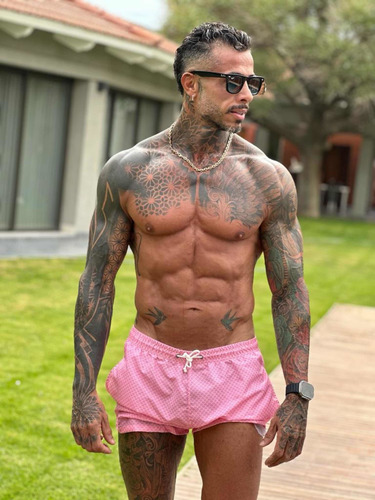 Imagen 6 de 6 de Traje De Baño Hombre Rosa Pecora Argentina Short Malla