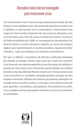 Livro O Rinoceronte Cinza: Como Reconhecer E Agir Diante Dos Perigos Óbvios Que Ignoramos De Wucker Michele Editorial Citadel Capa Mole Em Português 2021