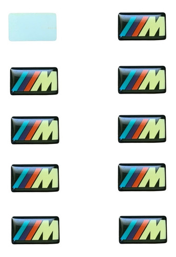 10 Mini Emblema Bmw M Motorsport Volante Roda M3 M5 X1 X5 X6