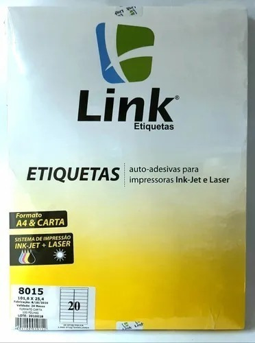 Etiquetas Adesivas 8015 - 101,6mmx25,4mm - Cx C/100fls Link Cor Branco Desenho Impresso Nenhum