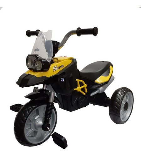 Moto Triciclo Para Niño Amarilla Macilux Color Amarillo