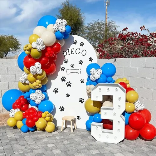 Globo De Latex Blanco Con Huellitas Perro Paw Patroll X20 Un Blanco Huellitas