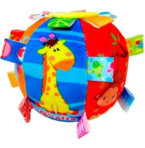 Pelota Soft De Tela Didáctica Con Animales Para Bebe Sonidos