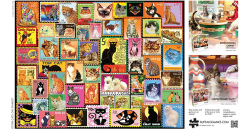 Buffalo Games - Cats On Stamps - Rompecabezas De 750 Piez...