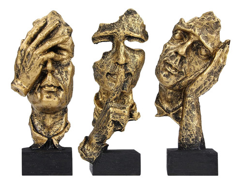 Aboxoo 3 Piezas De Estatua De Pensador, Figura De Arte Abstr