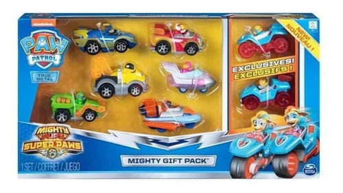 Paw Patrol Patrulla Canina Mighty Pack 8 Carros De Metal