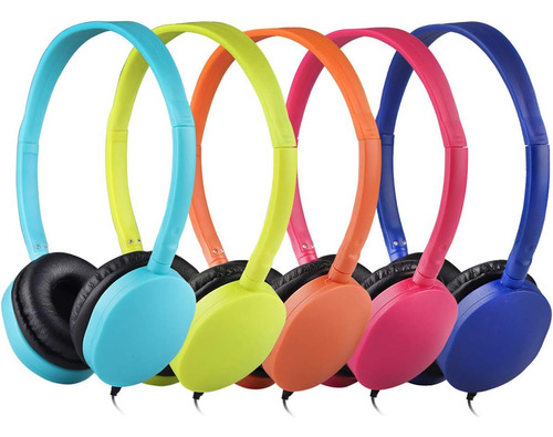 Hongzan Kids Headphones Bulk 5 Pack Multi Color Para La Escu