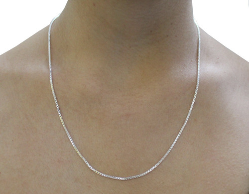 Cadena De Plata Ley 925 De 50 Cm Veneciana Mujer Agálea Color Plateado