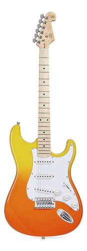 Guitarra eléctrica SX Modern Series SEM1 stratocaster de tilo burning fire brillante con diapasón de arce