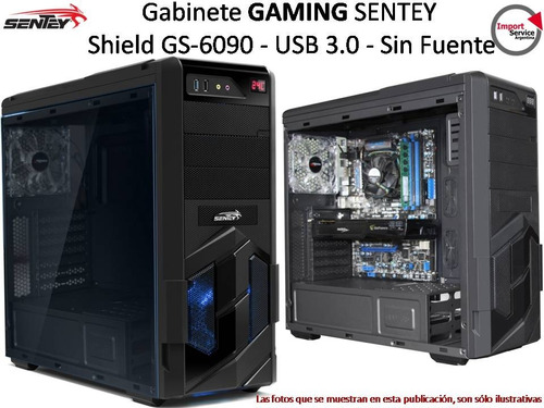 Gabinete Gaming Sentey Shield Gs-6090 - Usb 3.0 - Sin Fuente