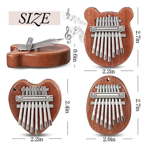 Jj Mini Piano 3 Peças 8 Teclas Kalimba Finger Piano