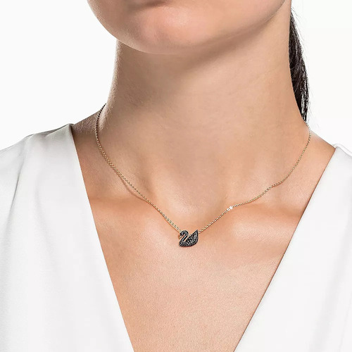 Colar Swarovski Black Swan Swan Black Rhodium + D Kit