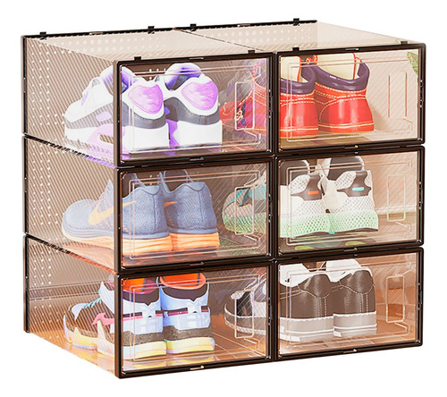 Set 6 Cajas Organizadoras De Zapatos Apilables Multiuso 33cm