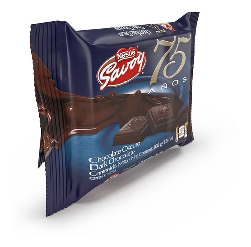 Imagen 4 de 9 de Savoy® 75 Aniversario Chocolate Oscuro De 100g