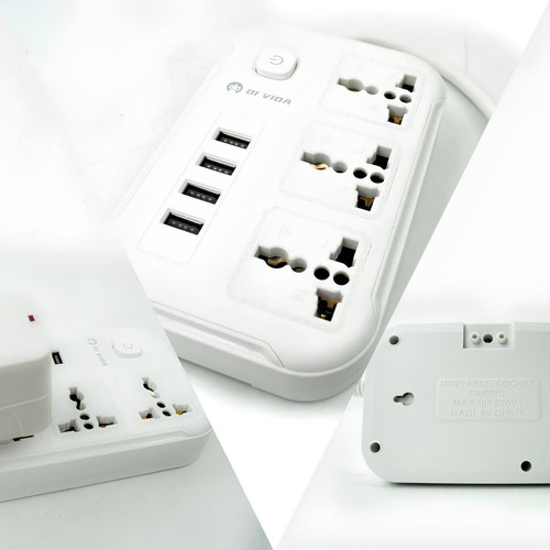 Régua Com 3 Saídas E 4 Usb - Ideal Para Dispositivos