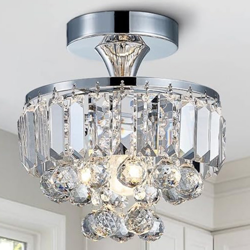 Lámpara Candelabro Colgante Techo E26 E27 Cristal Preciosa