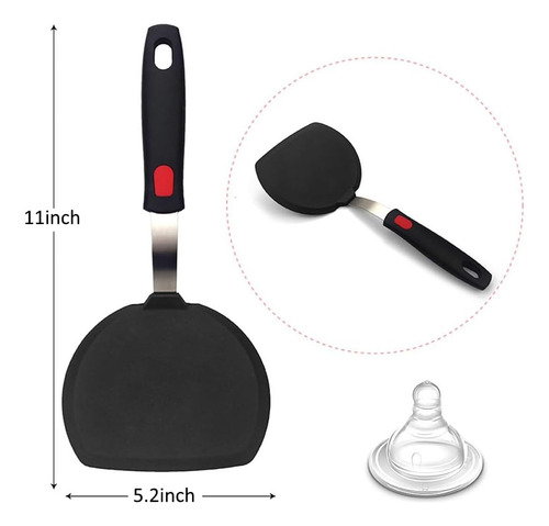 Espátula De Silicona Para Panqueques, Espátula Ancha De Sili
