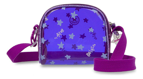 Bolsa tiracolo Cloe para menina com estampa de estrela roxa