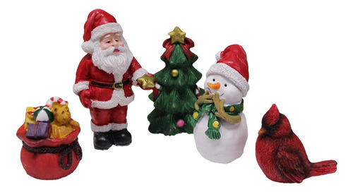 Christmas Miniatures Figurines Xmas Tree Santa Claus Snowmen
