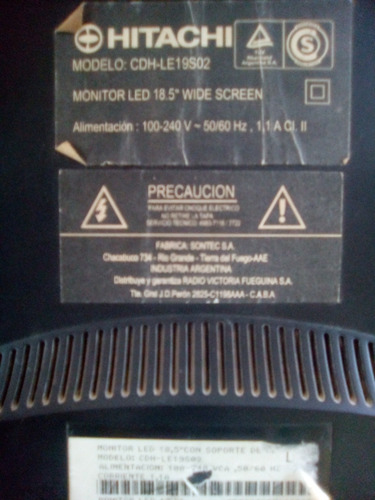 Monitor Hitachi Modelo Cdh-le19s02