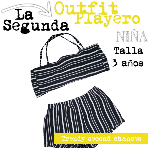 Conjunto Playa Niña Top + Short Rayas. La Segunda Bazar