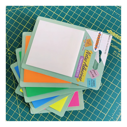 Block Notas Adhesivas Transparentes,pascua 3x3 In, 50 Hojas. Color Blanco
