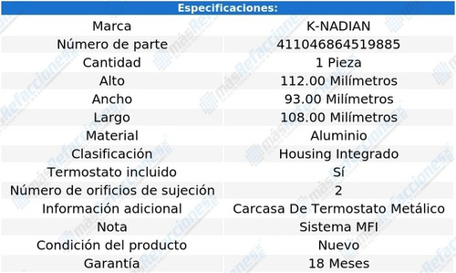 Toma Agua Termostato Aluminio Sierra 1500 V8 5.3l 99 Al 04