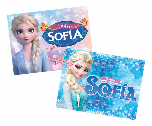 Lona Decorativa Cumpleaños Fiesta Elsa Frozen 1.50mt X 1mt Elsa Frozen
