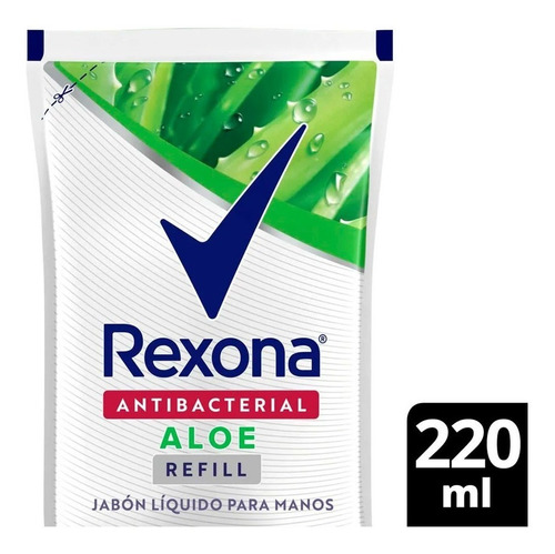 Jabon Liquido Antibacterial Rexona Aloe Refill X 220 Ml