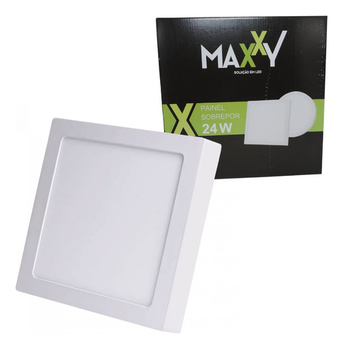 01 Plafon Painel Led Sobrepor Quadrado 24w 6500k  - Maxxy