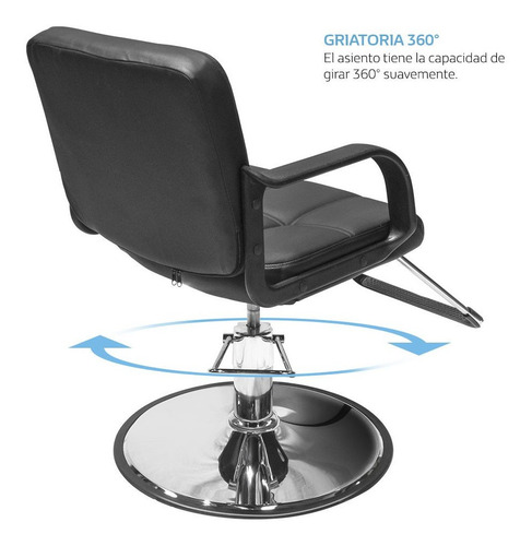Imagen 6 de 9 de Silla Estetica Sillon Cuadrado Hidraulico Ajustable Barbero