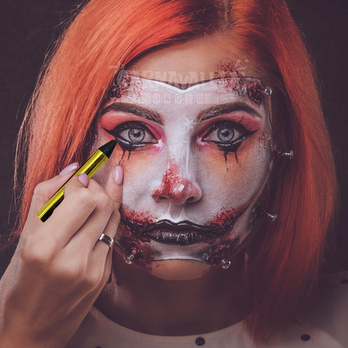 Maquillaje Pintura Blanco-negro Crayón Crema Cara Halloween | MercadoLibre