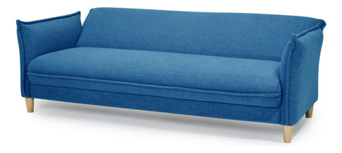 Sofá Cama N58 3 Cuerpos Azul - Dormire Diseño De La Tela Tela Tapicera