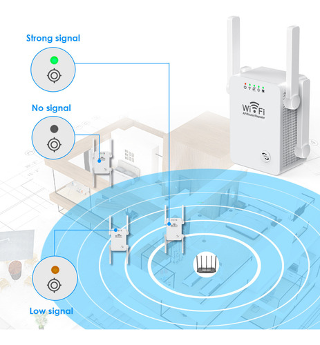 P Amplificador De Señal Wifi De 300 Mbps Internet Inalámbric