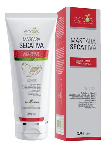 Máscara Secativa 250g Eccos Com Argila Branca, Cicatrizante