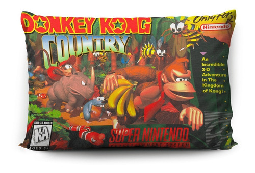 Imagen 1 de 5 de Funda De Almohada Donkey Kong Country 70x45cm Vudú Love