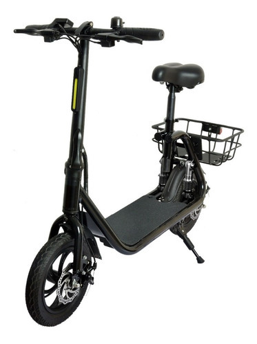 Monopatin Electrico Max You C1 Con Asiento Y Canasto 25 Km/h Color Negro