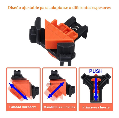 Imagen 6 de 9 de Abrazadera De Ángulo Recto De 90 Grados Para Carpintería