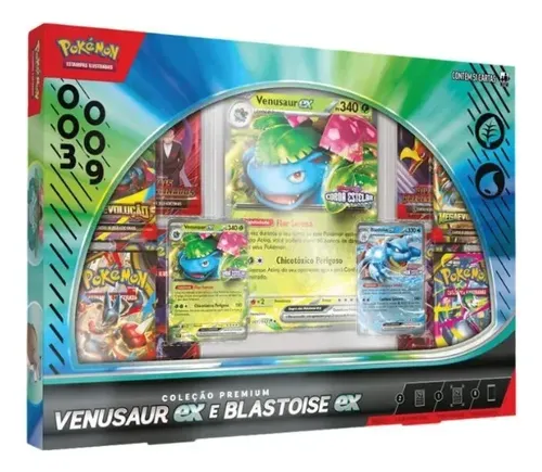 Pokémon Coleção Premium Venusaur Ex e Blastoise Ex – Jogo de Cartas Colecionáveis Copag em Português