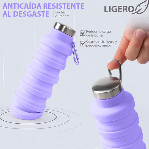 Botella De Agua Plegable, 500ml Botella De Agua Deportiva